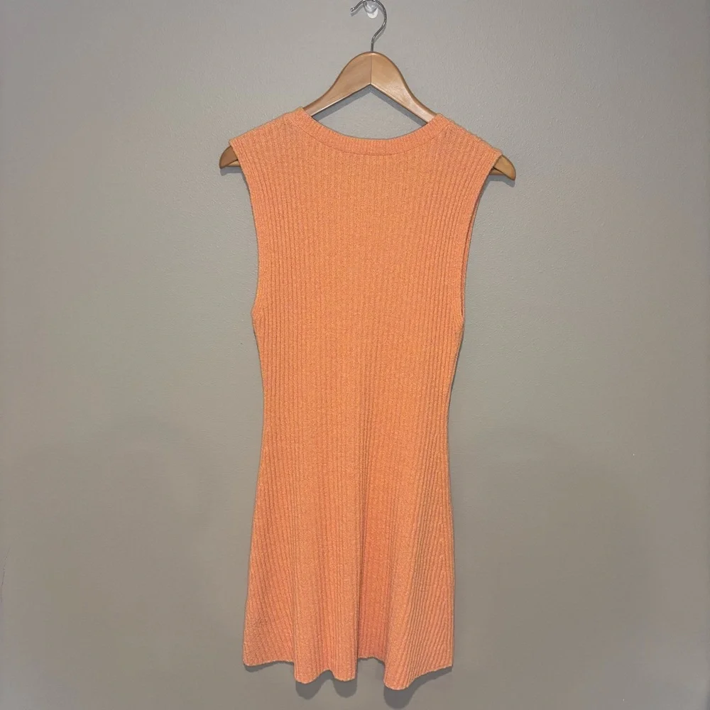 ZARA Orange Creamsicle Sleeveless Knit Ribbed‎ Dress Size Large